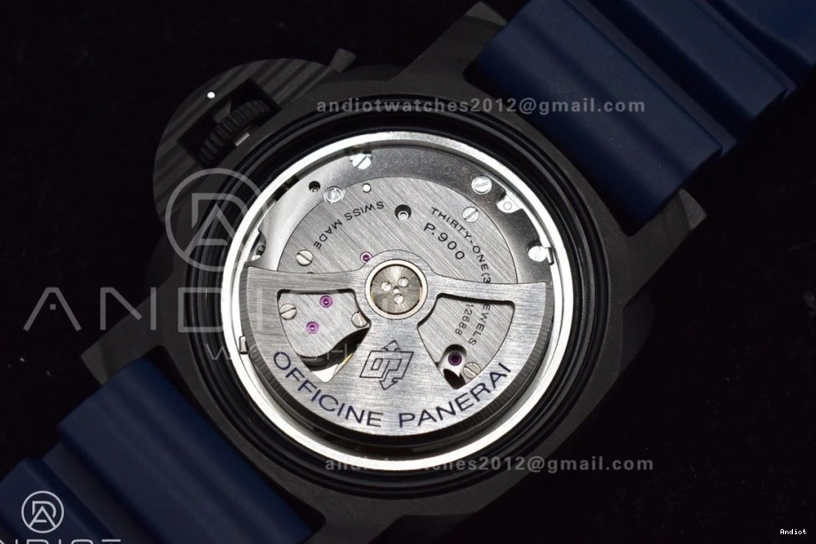 1:1 Blue PAM1232 on Rubber P900 Blue Edition W Best Dial Carbotech SBF Strap 1203